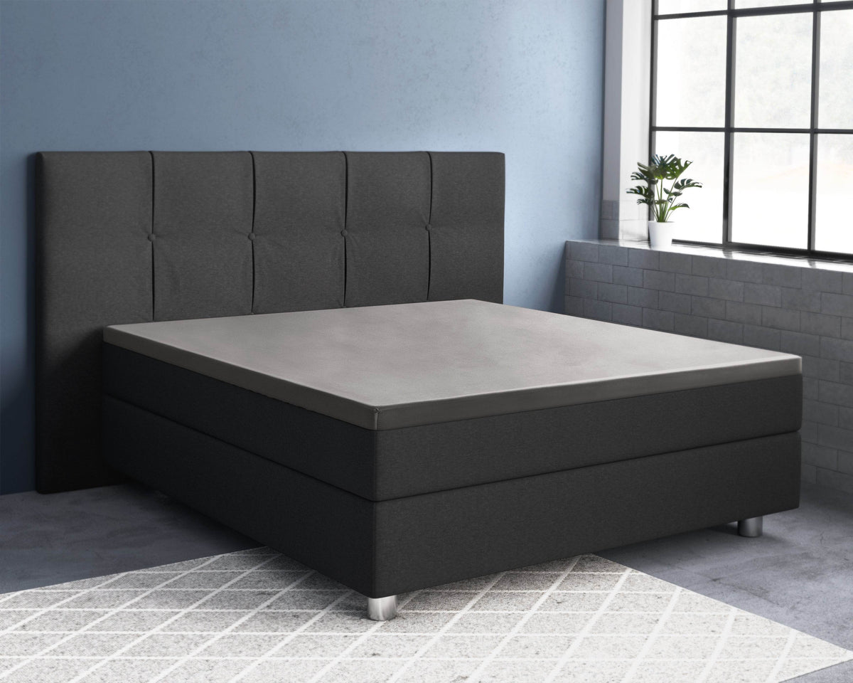 Topper Satin Spannbettlaken Grau 180 x 220 cm - Palo24