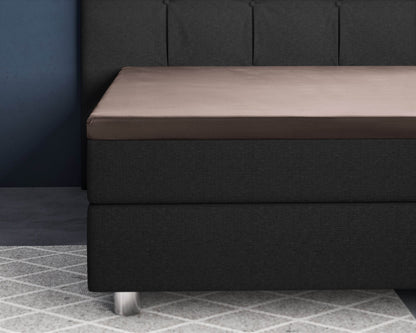 Topper Satin Spannbettlaken Taupe 90 x 200 cm - Palo24