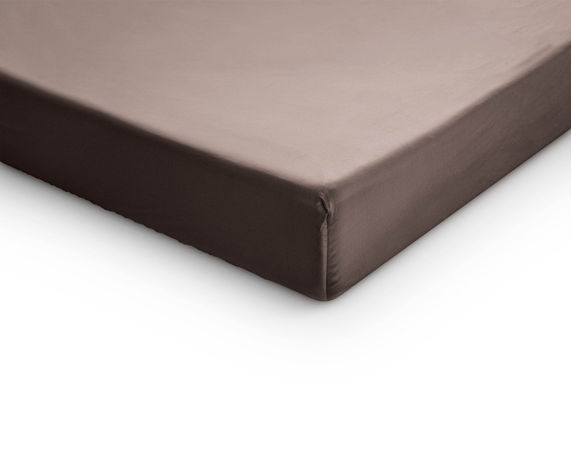 Topper Satin Spannbettlaken Taupe 140 x 200 cm - Palo24
