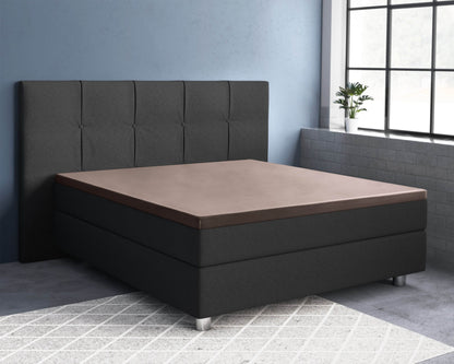 Topper Satin Spannbettlaken Taupe 180 x 220 cm - Palo24