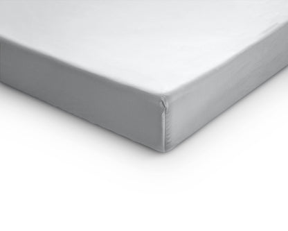 Topper Satin Spannbettlaken Weiss 160 x 220 cm - Palo24