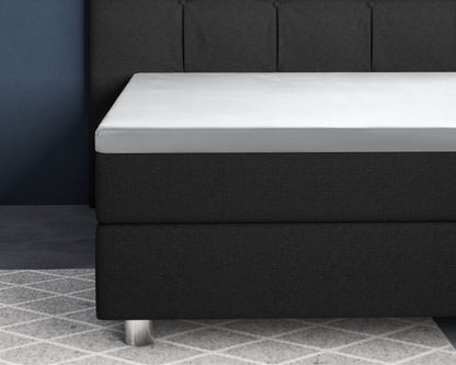 Topper Satin Spannbettlaken Weiss 180 x 220 cm - Palo24