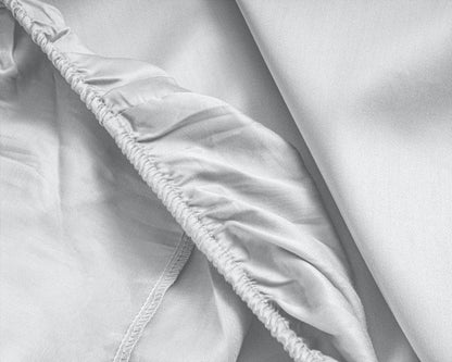 Topper Satin Spannbettlaken Weiss 180 x 220 cm - Palo24