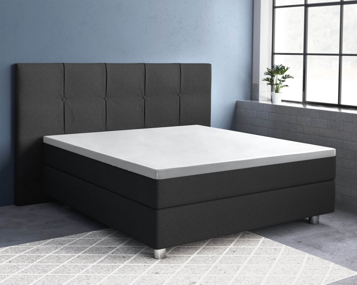 Topper Satin Spannbettlaken Weiss 180 x 220 cm - Palo24