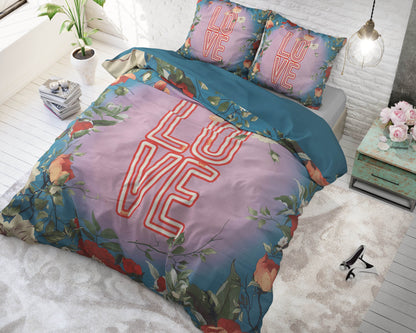 Bettbezug Led Love Türkis 240 x 220 cm - Palo24
