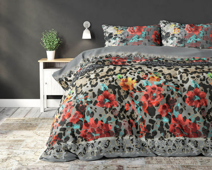 Bettbezug Panther Lacy Anthrazit 140 x 220 cm - Palo24