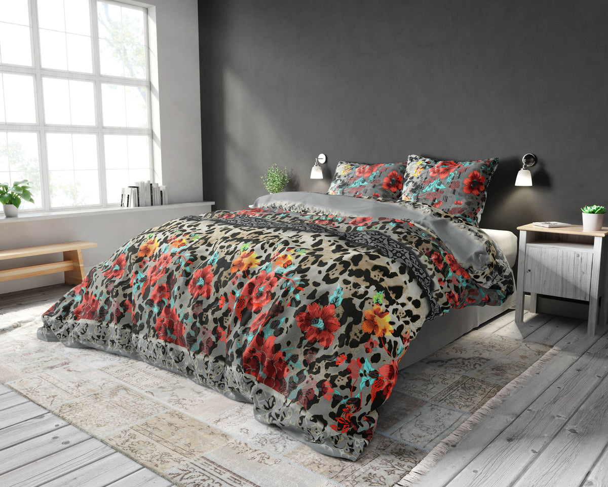 Bettbezug Panther Lacy Anthrazit 140 x 220 cm - Palo24