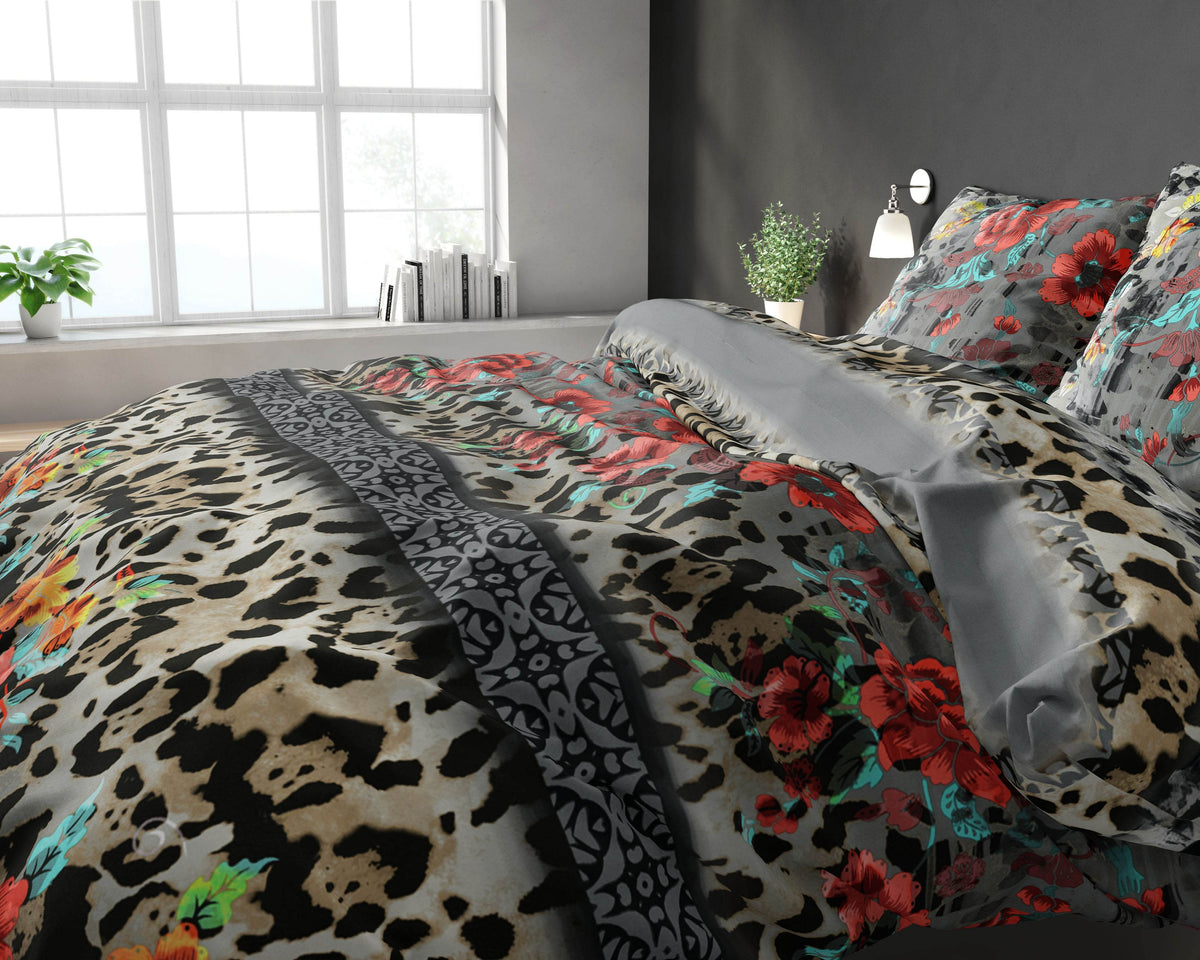 Bettbezug Panther Lacy Anthrazit 240 x 220 cm - Palo24