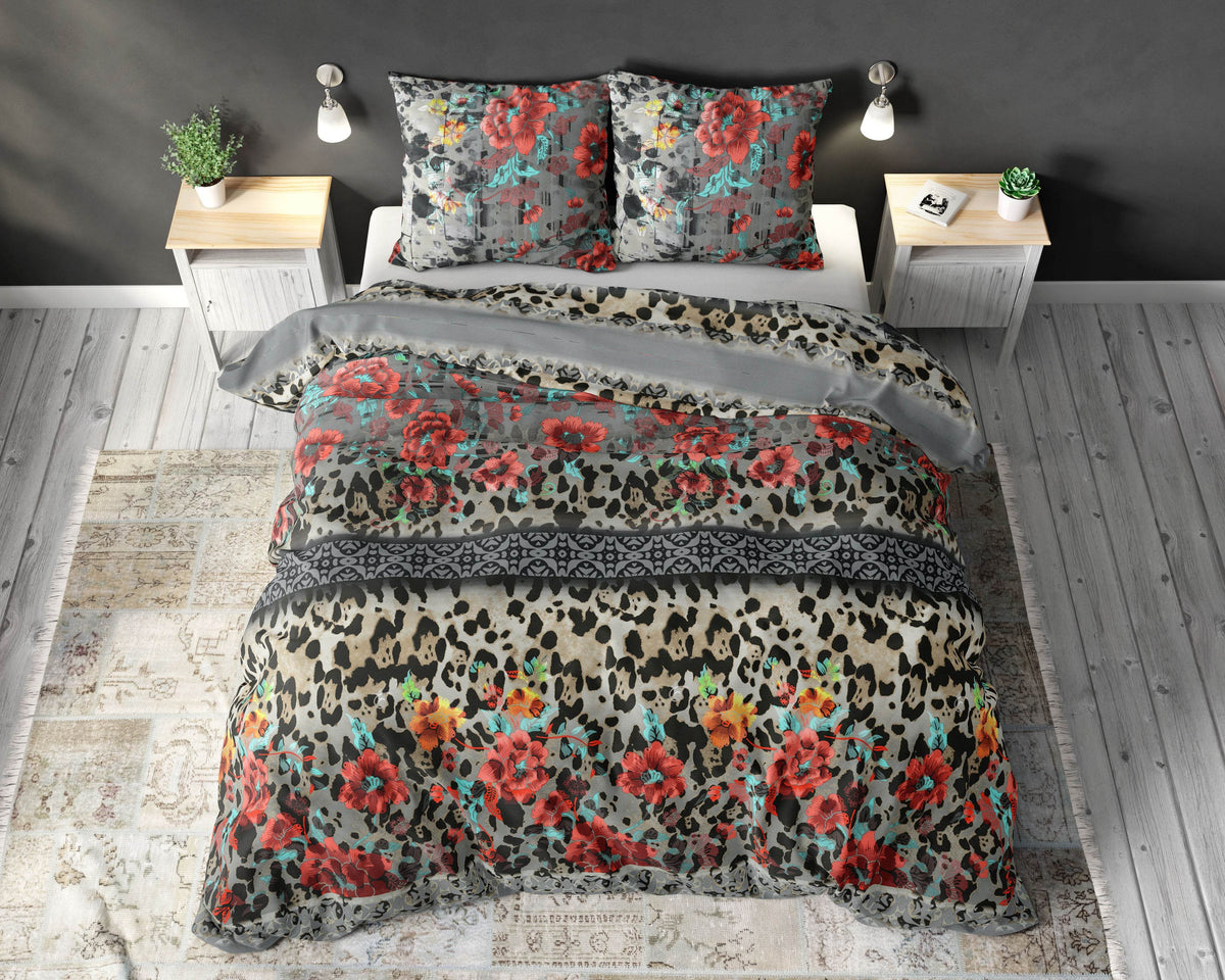 Bettbezug Panther Lacy Anthrazit 240 x 220 cm - Palo24