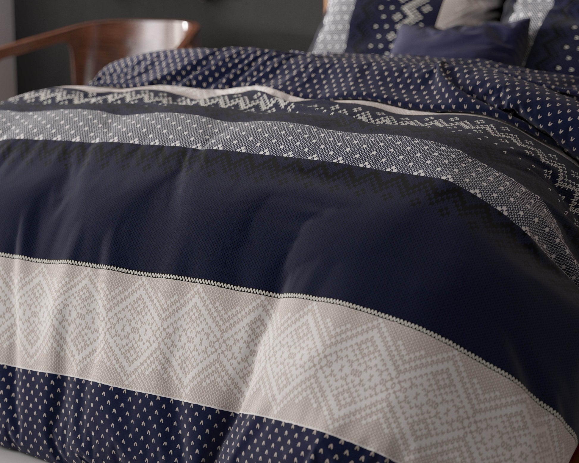 Bettbezug Elisabeth Navy 200 x 220 cm - Palo24