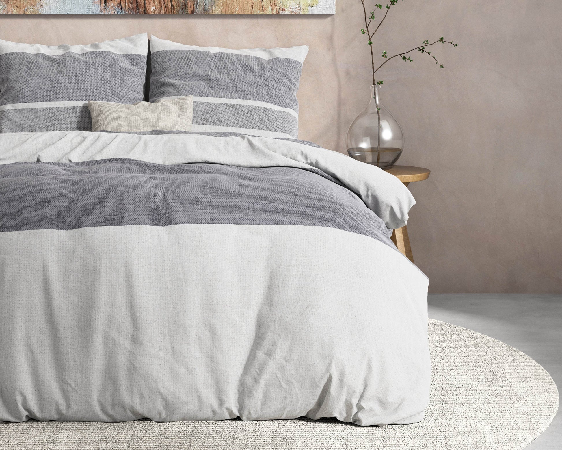 Bettbezug Flanel Skylar Anthrazit 240 x 220 cm - Palo24