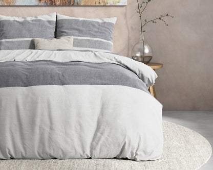 Bettbezug Flanel Skylar Anthrazit 240 x 220 cm - Palo24
