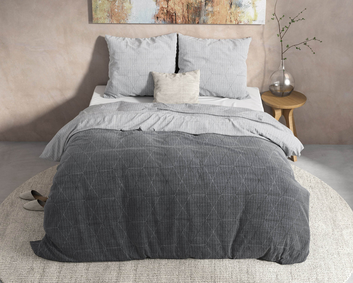 Bettbezug DH Flanel Quinn Anthrazit 200 x 220 cm - Palo24