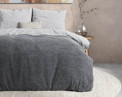 Bettbezug DH Flanel Quinn Anthrazit 200 x 220 cm - Palo24