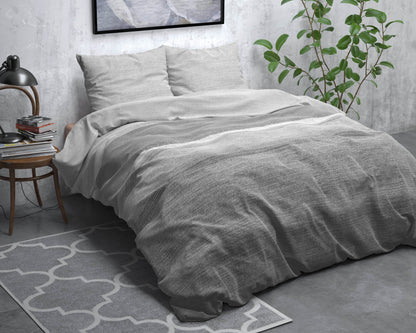 Bettbezug Flanel Stone Stripe Grau 200 x 220 cm - Palo24