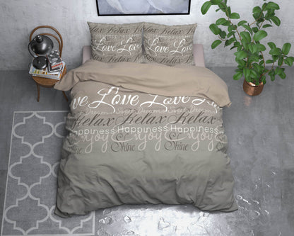 Bettbezug FL Love and Relax Taupe 200 x 220 cm - Palo24