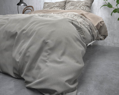 Bettbezug FL Love and Relax Taupe 200 x 220 cm - Palo24