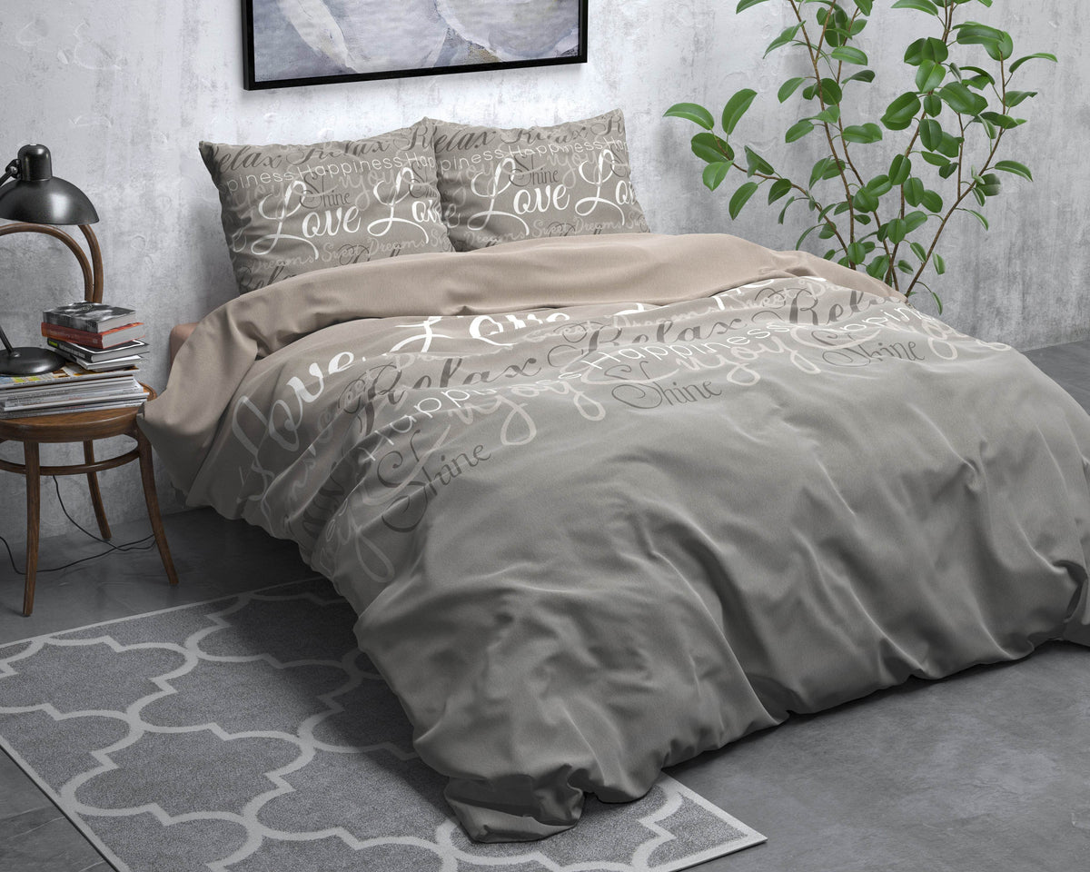 Bettbezug FL Love and Relax Taupe 200 x 220 cm - Palo24
