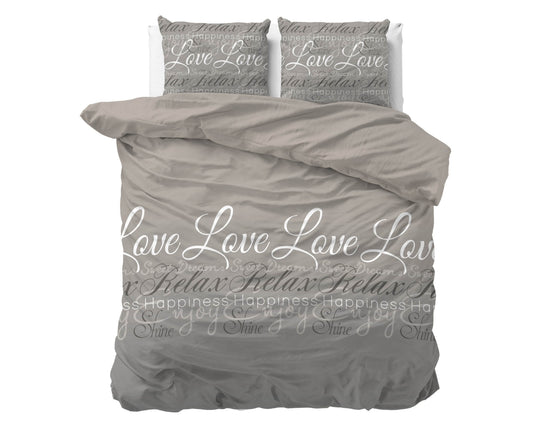 Bettbezug FL Love and Relax Taupe 200 x 220 cm - Palo24