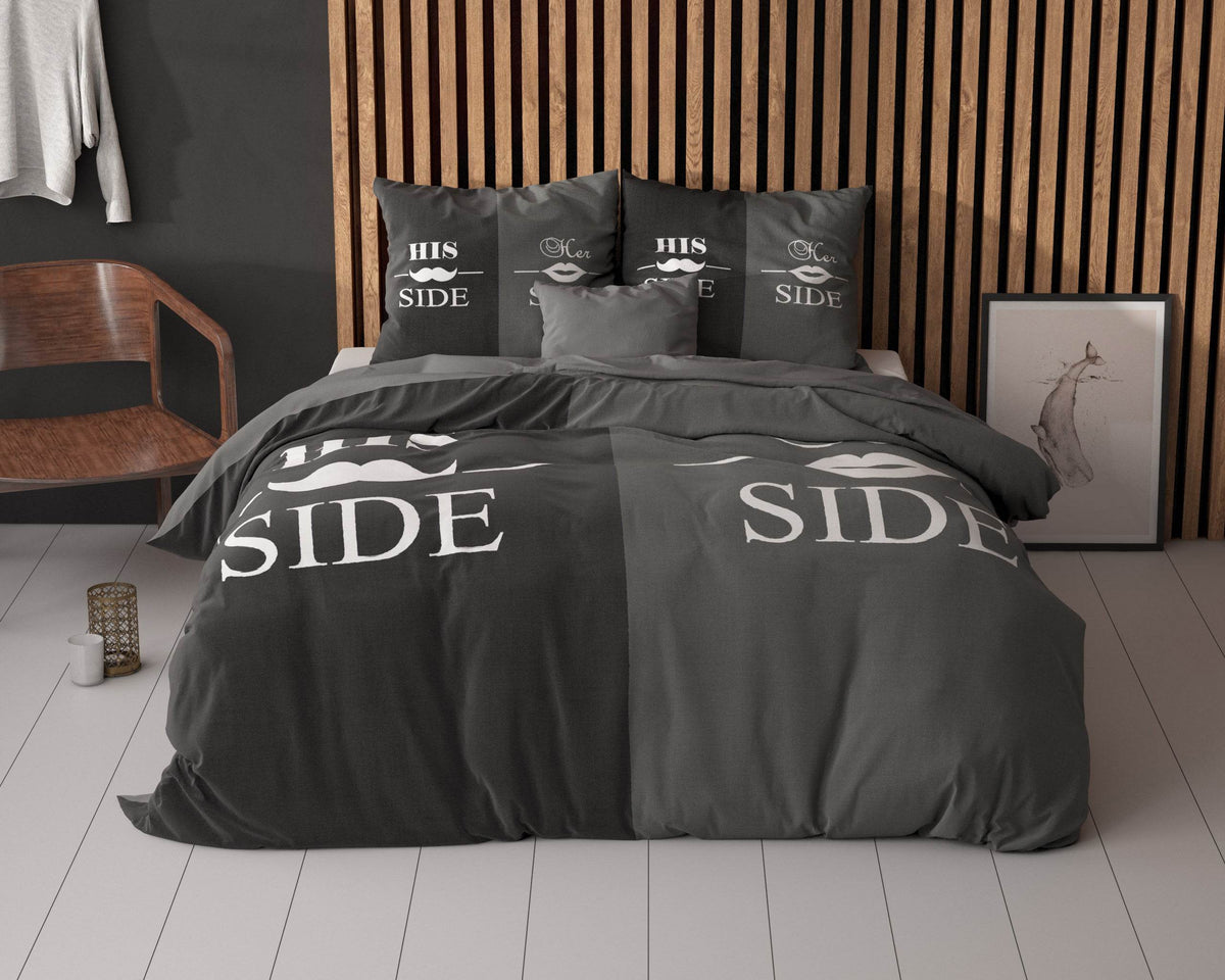 Bettbezug His and Her side 3 Schwarz 140x220 cm - Palo24