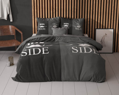 Bettbezug His and Her side 3 Schwarz 140x220 cm - Palo24