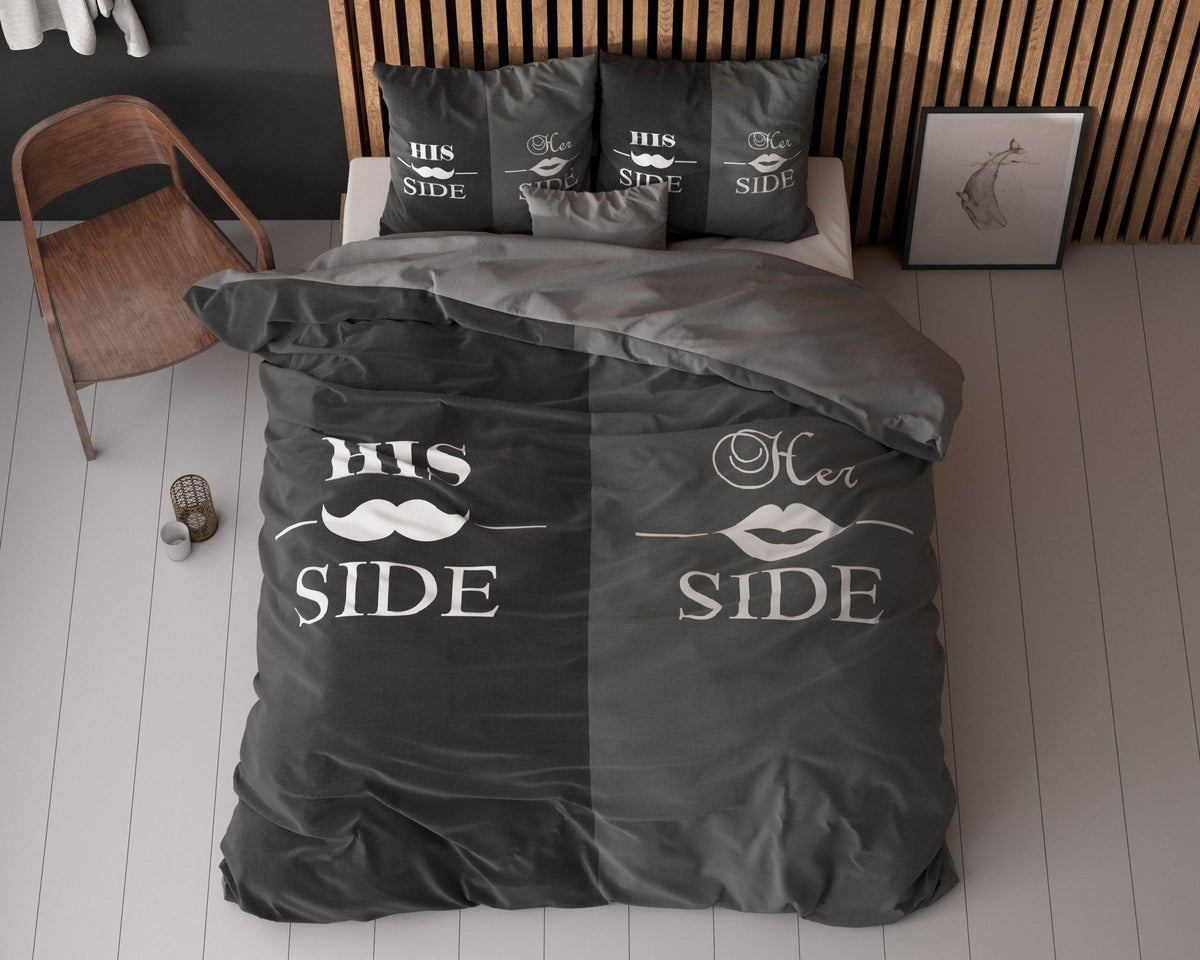 Bettbezug His and Her side 3 Schwarz 140x220 cm - Palo24