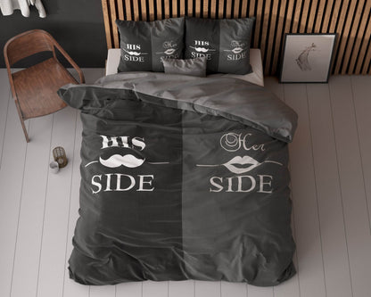Bettbezug His and Her side 3 Schwarz 240x220 cm - Palo24