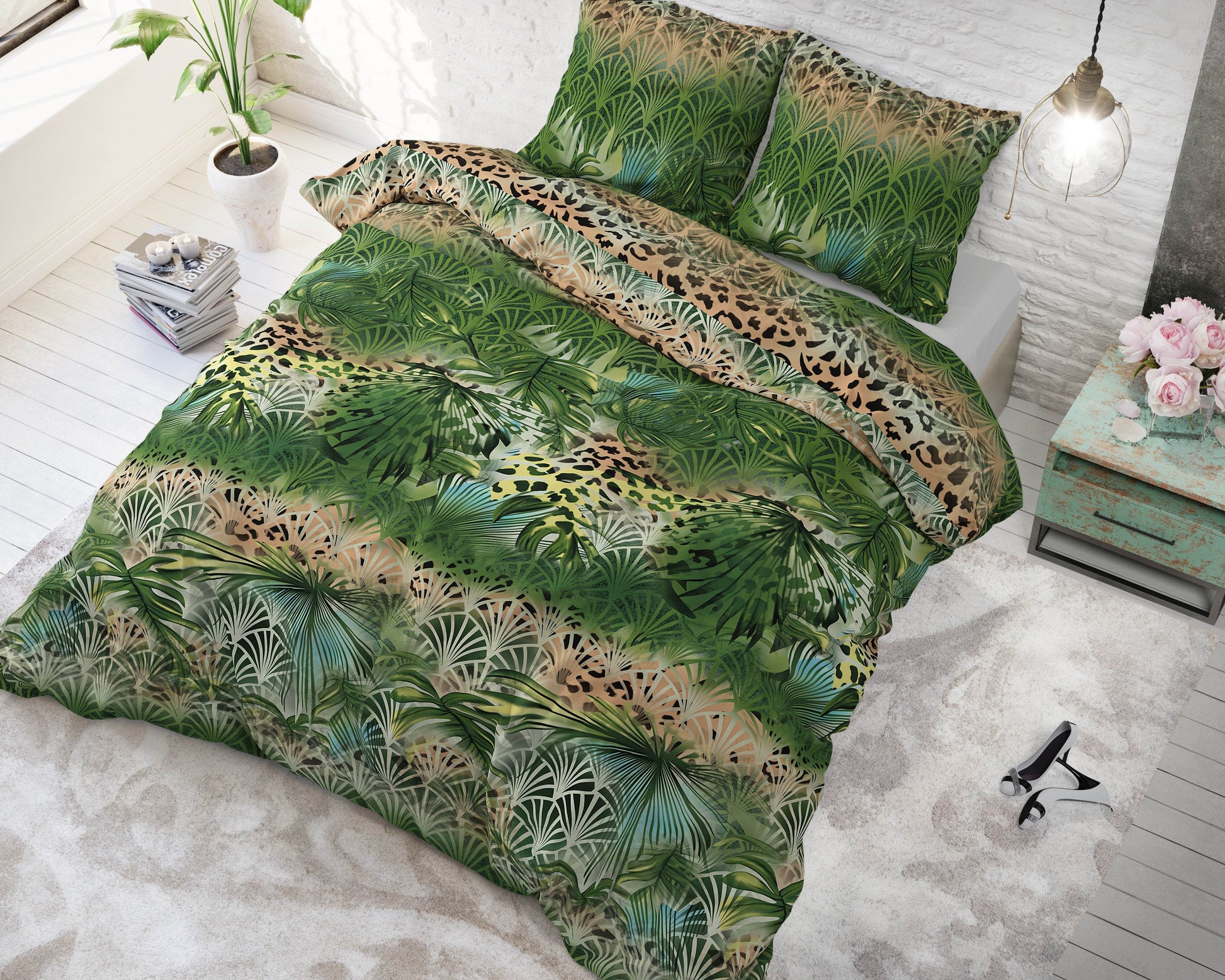 Bettbezug Trendy Jungle Grün 240 x 220 cm - Palo24