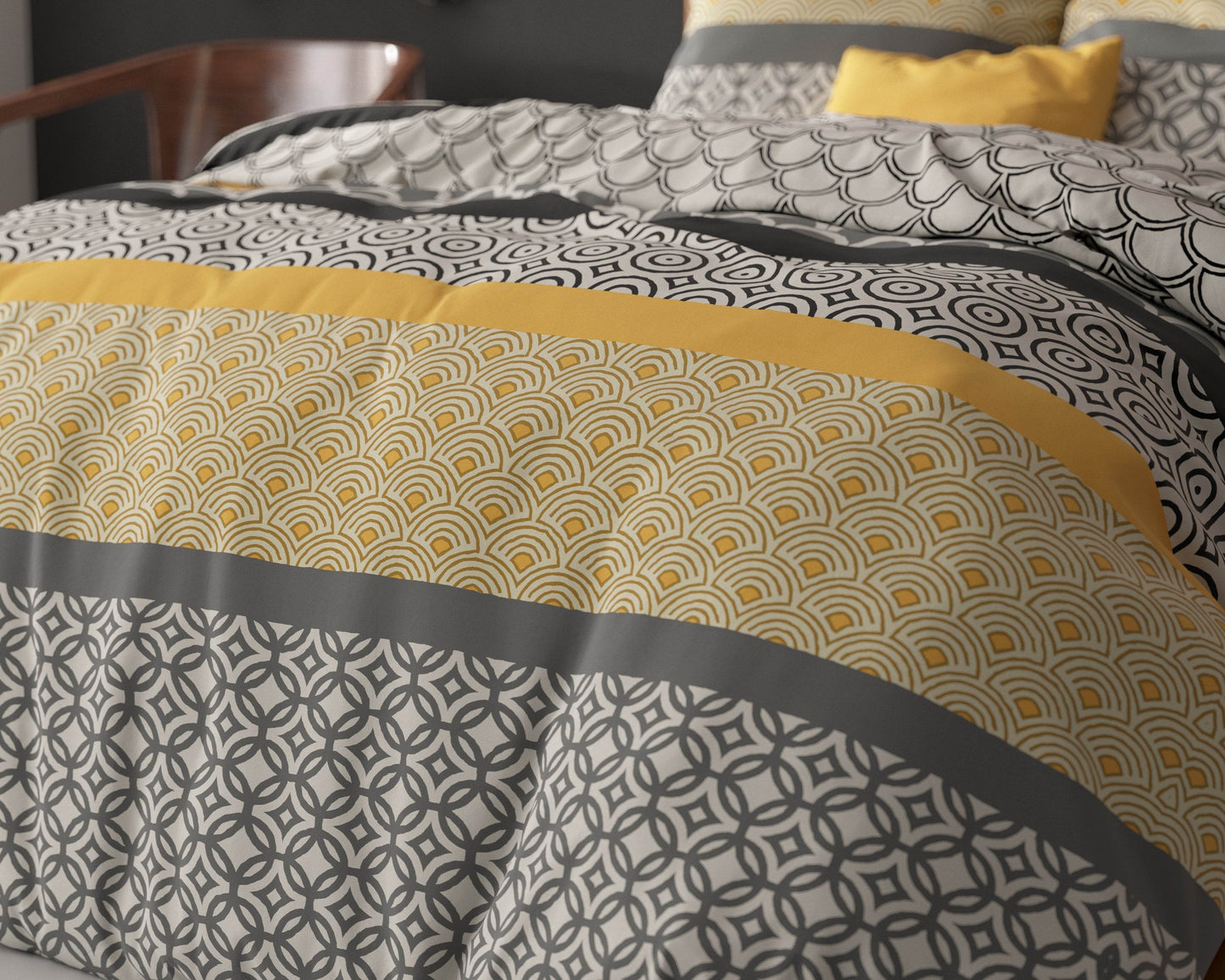 Bettbezug Chezka Grau 200x220 cm - Palo24