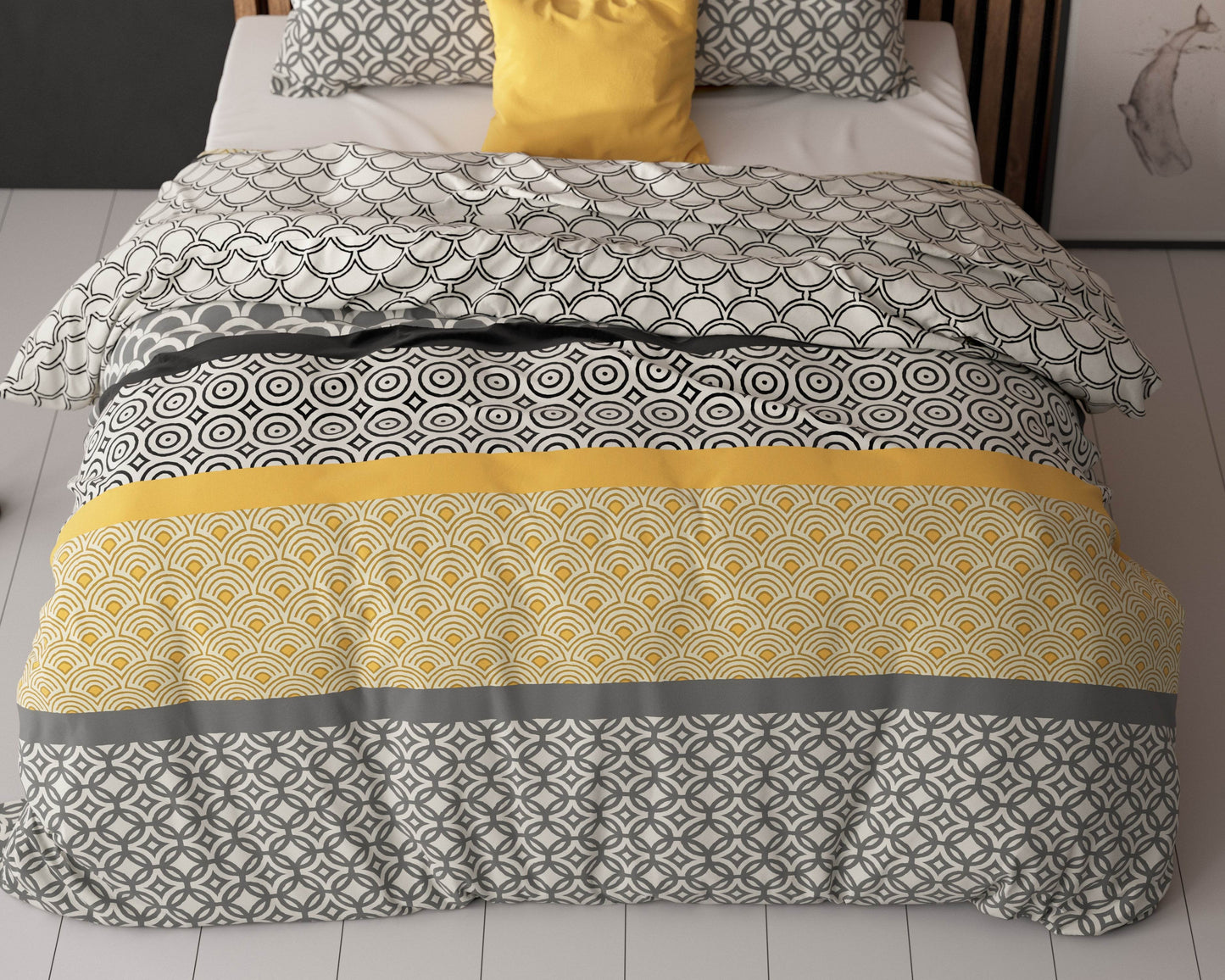 Bettbezug Chezka Grau 240x220 cm - Palo24