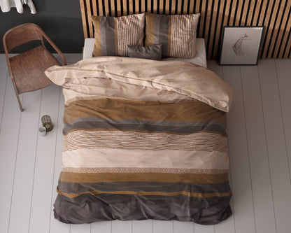 Bettbezug Marina Taupe 140x220 cm - Palo24