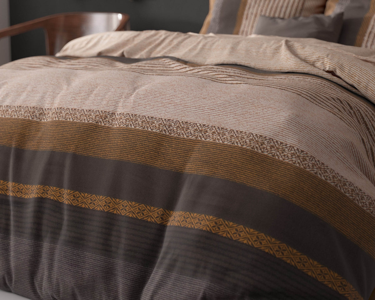 Bettbezug Marina Taupe 140x220 cm - Palo24