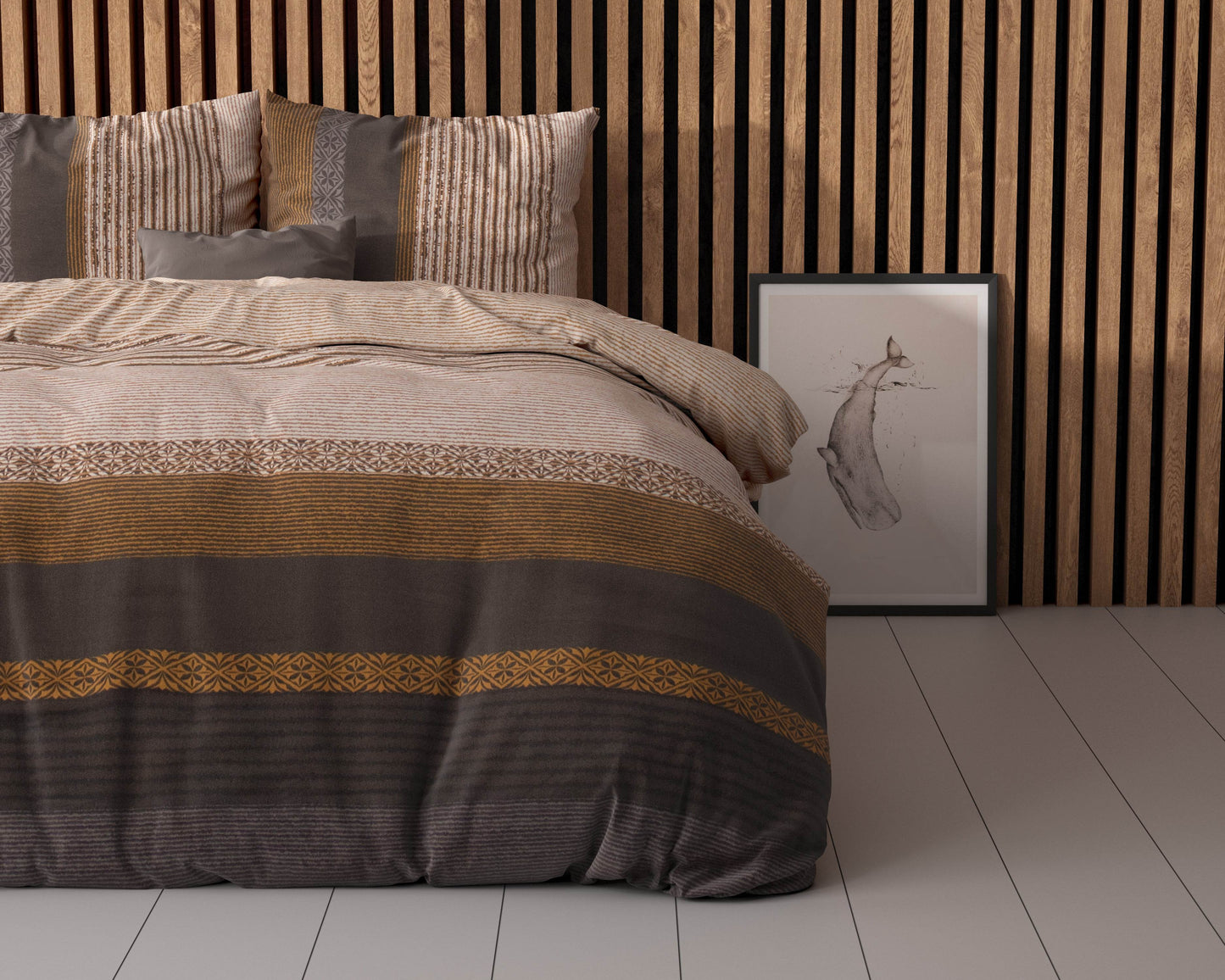 Bettbezug Marina Taupe 200x220 cm - Palo24