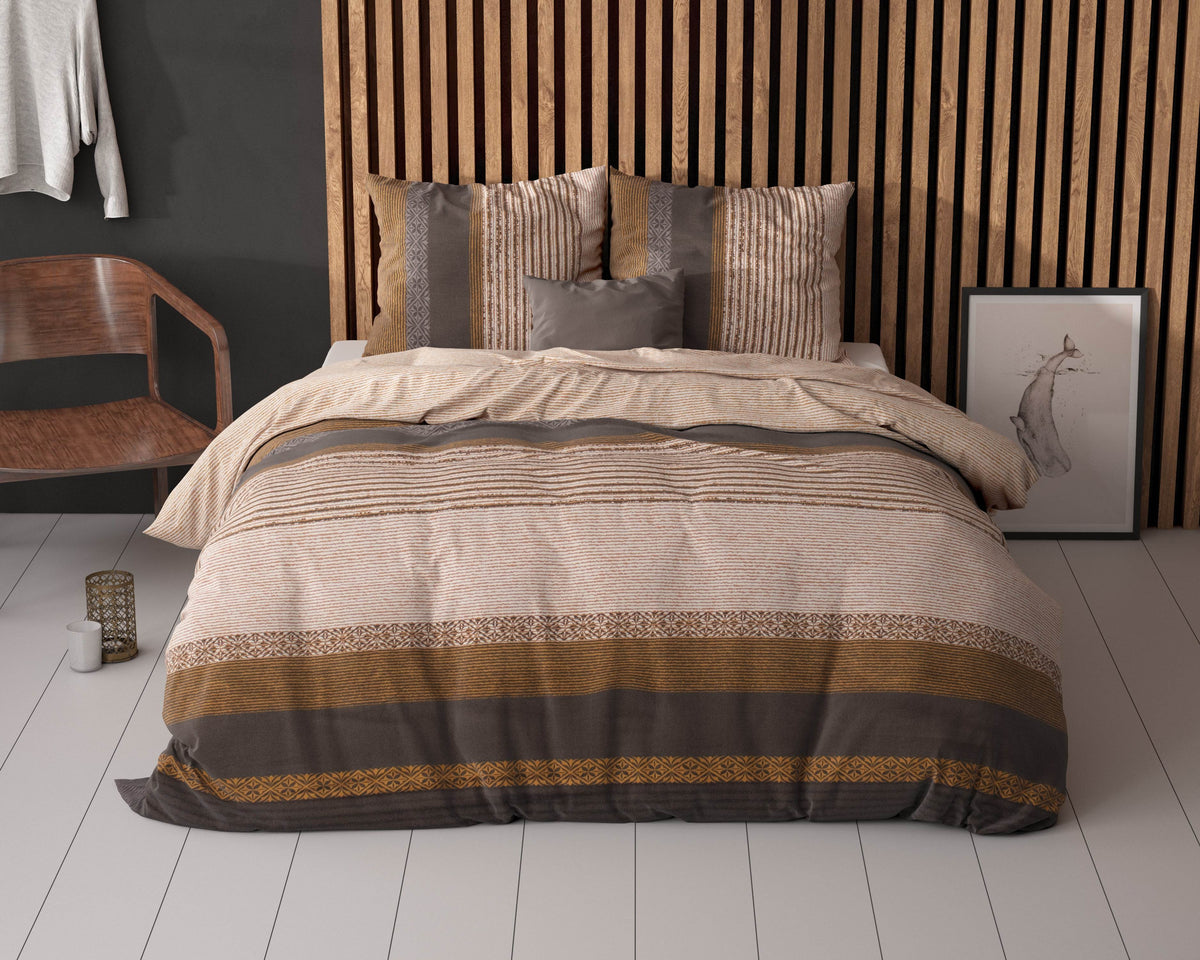 Bettbezug Marina Taupe 240x220 cm - Palo24
