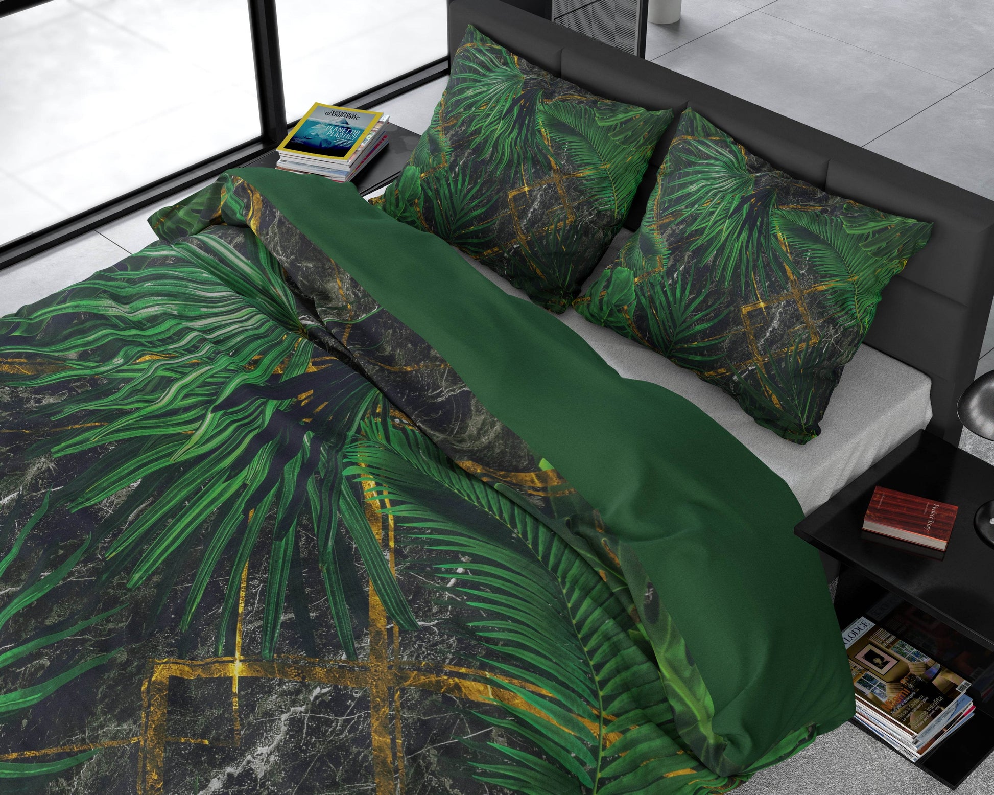 Bettbezug Avena Grün 240 x 220 cm - Palo24