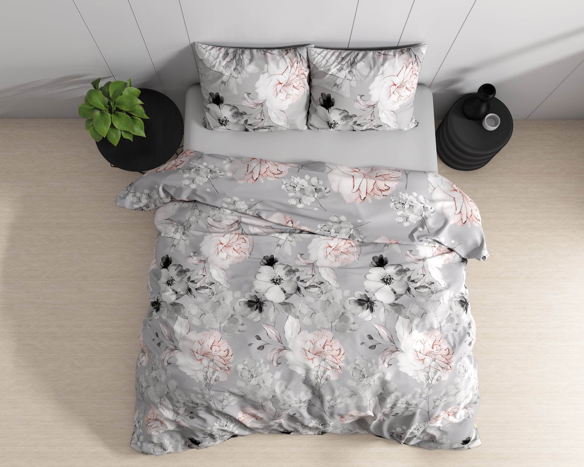 Bettbezug Soraya Grau 240 x 220 cm - Palo24