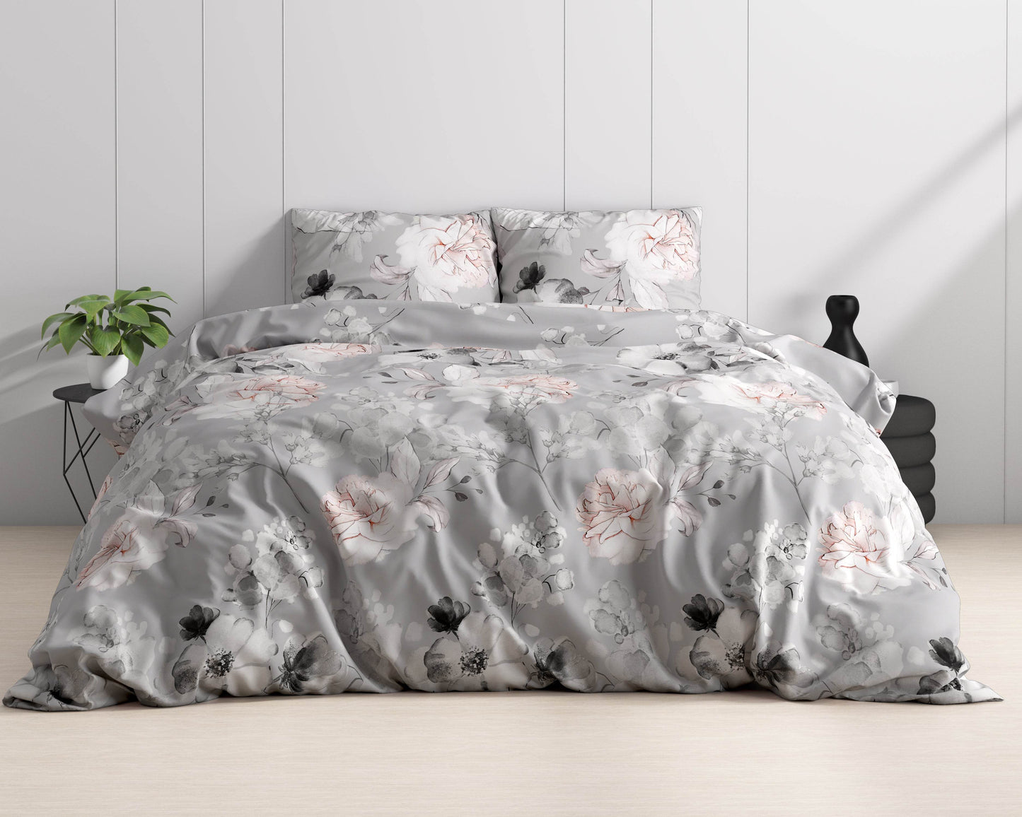 Bettbezug Soraya Grau 240 x 220 cm - Palo24