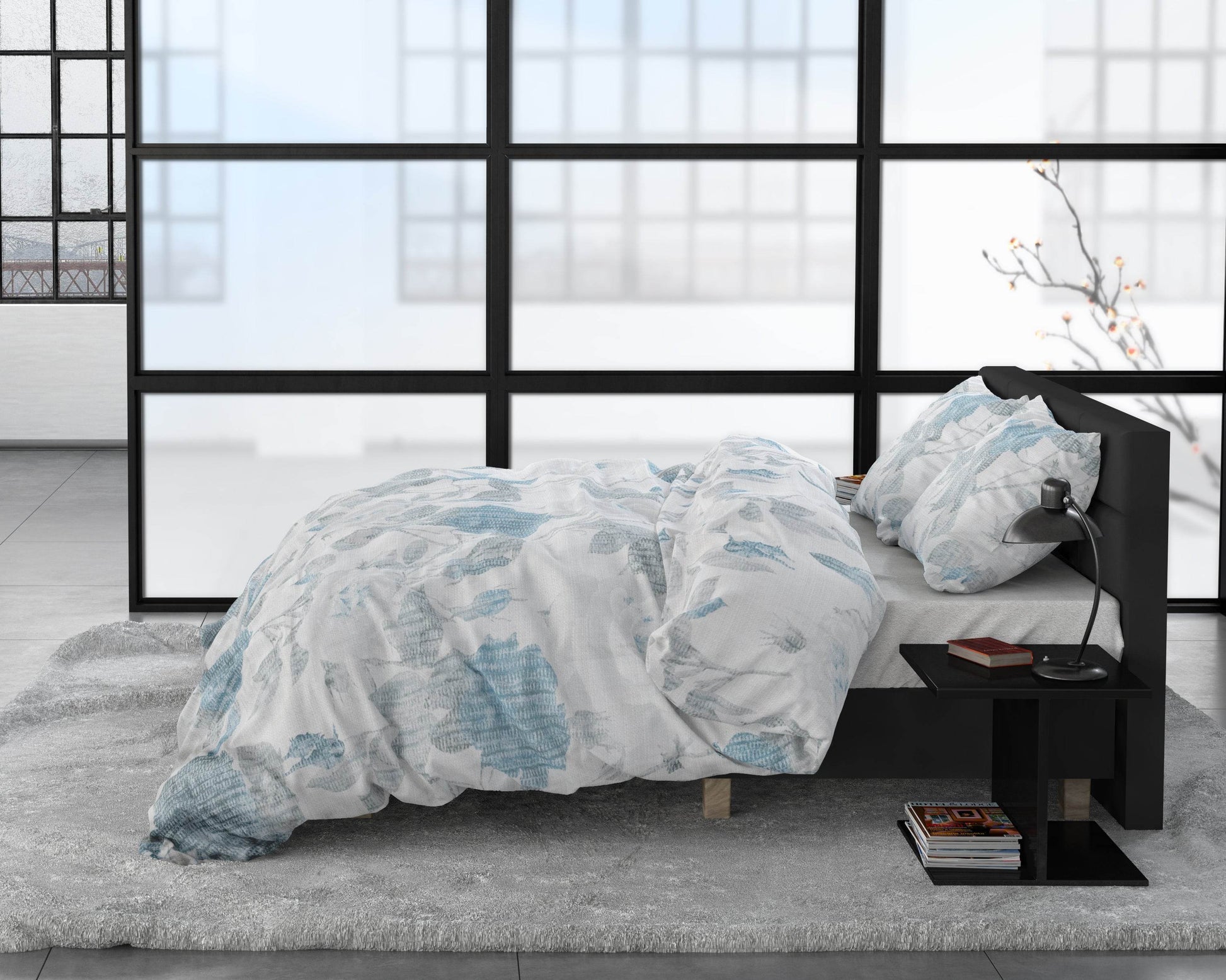 Bettbezug Iven blau 140 x 220 cm - Palo24