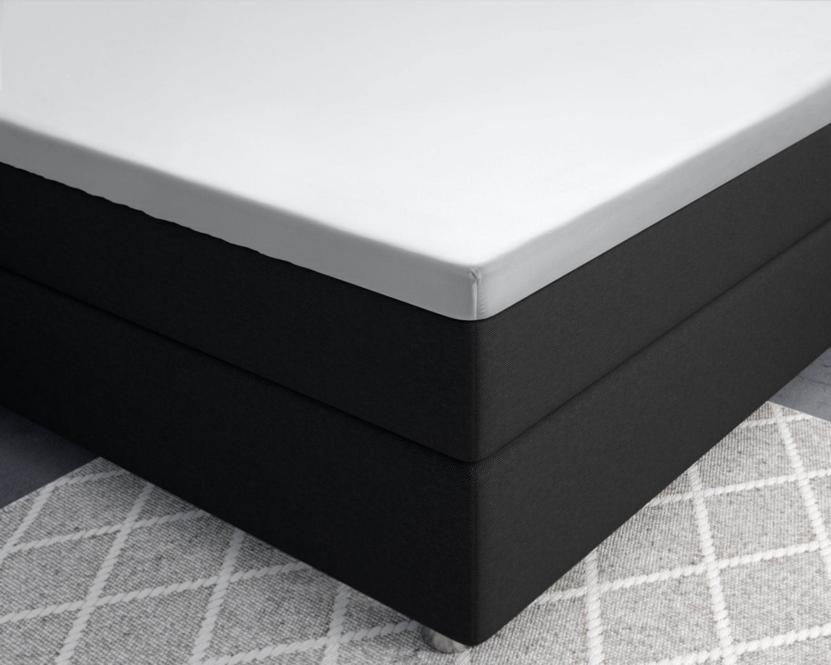 Split-Topper Satin Spannbettlaken Weiss 180 x 220 cm - Palo24
