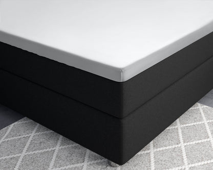Split-Topper Satin Spannbettlaken Weiss 180 x 220 cm - Palo24
