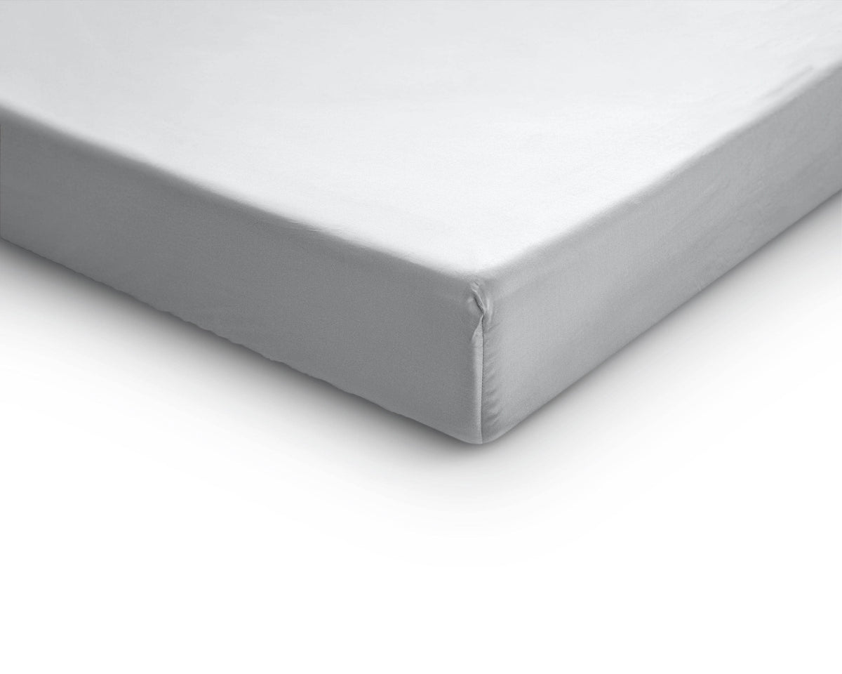 Split-Topper Satin Spannbettlaken Weiss 180 x 220 cm - Palo24