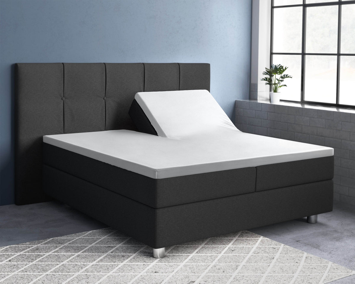 Split-Topper Satin Spannbettlaken Weiss 180 x 220 cm - Palo24