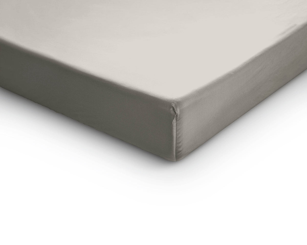 Split-Topper Satin Spannbettlaken Creme 180 x 220 cm - Palo24