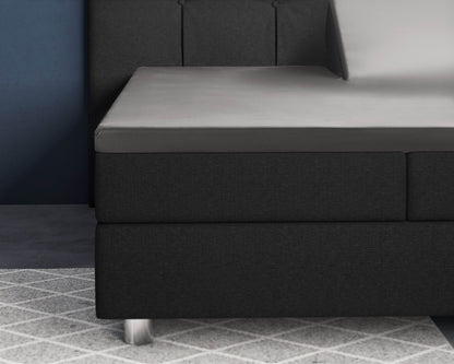 Split-Topper Satin Spannbettlaken Grau 160 x 200 cm - Palo24