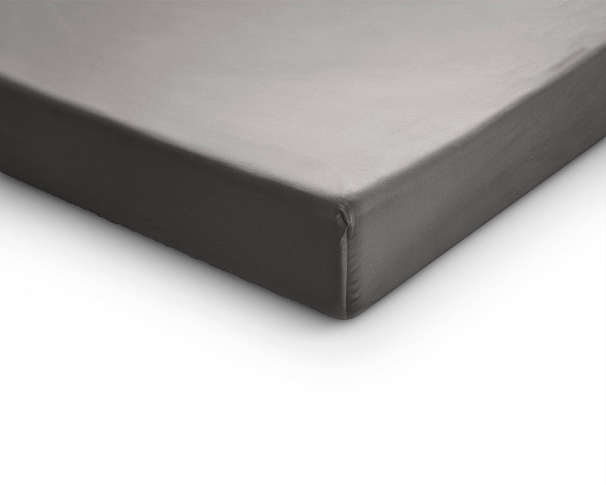 Split-Topper Satin Spannbettlaken Grau 180 x 220 cm - Palo24