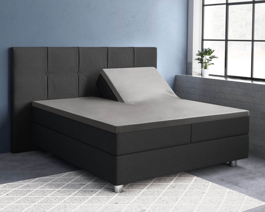 Split-Topper Satin Spannbettlaken Grau 180 x 220 cm - Palo24