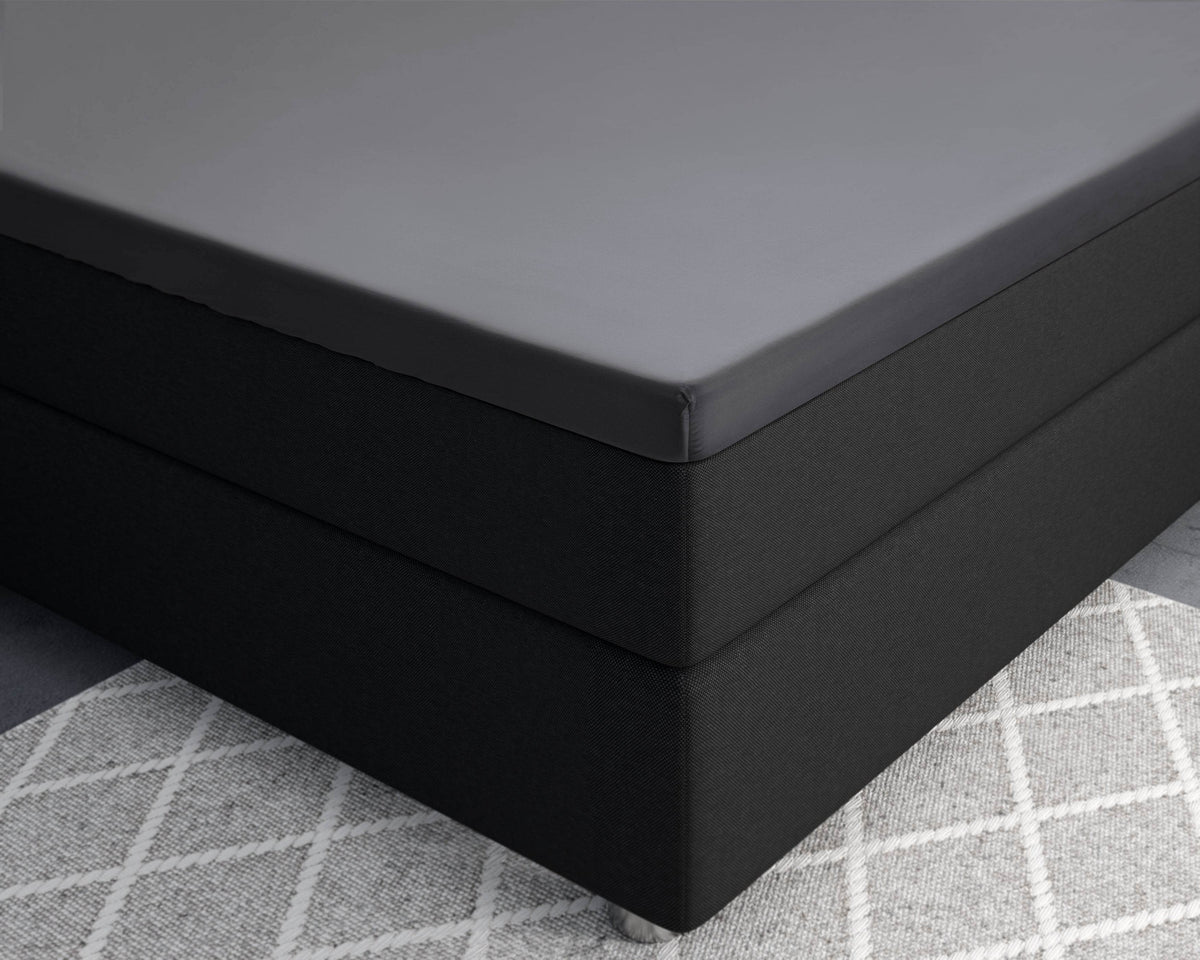 Split-Topper Satin Spannbettlaken Anthrazit 180 x 200 cm - Palo24
