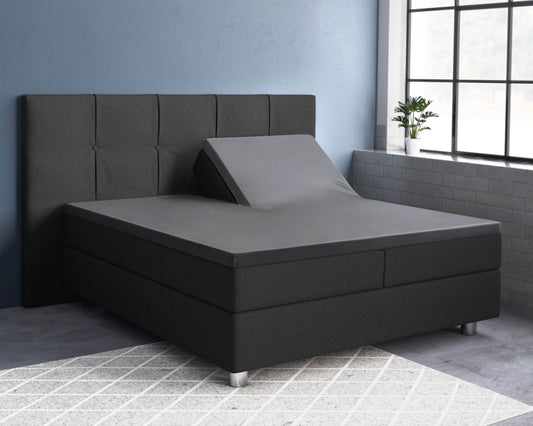 Split-Topper Satin Spannbettlaken Anthrazit 180 x 200 cm - Palo24