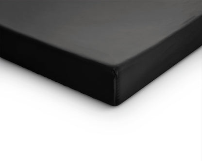 Split-Topper Satin Spannbettlaken Schwarz 180 x 200 cm - Palo24