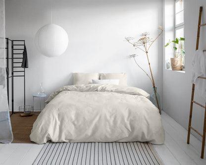 Bettbezug Uni Satijn Creme 140 x 200/220 cm - Palo24